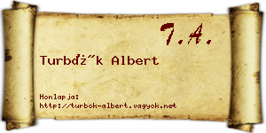 Turbók Albert névjegykártya