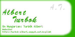 albert turbok business card